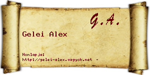 Gelei Alex névjegykártya